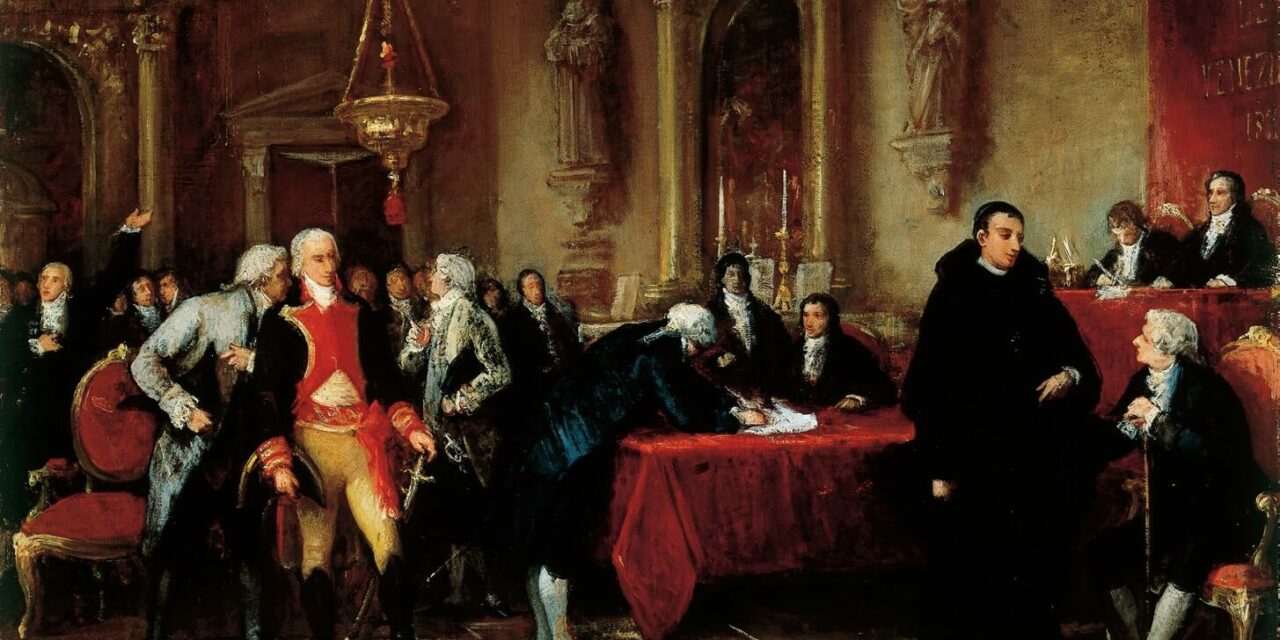 Firma acta de independencia de Venezuela